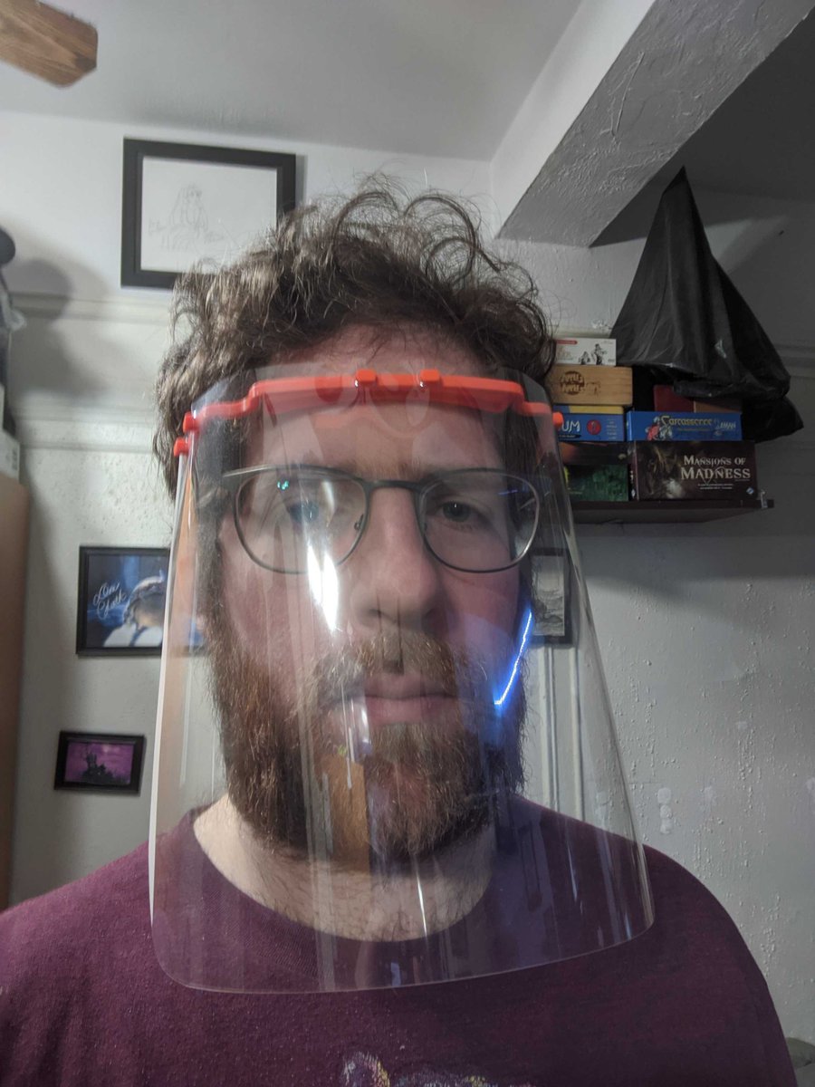 thedaexperience's tweet photo. Our CEO Rob &amp; Director of Operations Nick are staying busy at home in the off hours: 3D printing parts for face shields for local hospitals. We love seeing them taking charge and doing small good things for our community. #3DPrinting #CallingAllMakers #supportthefrontlines https://t.co/Hb4LrZRTEQ