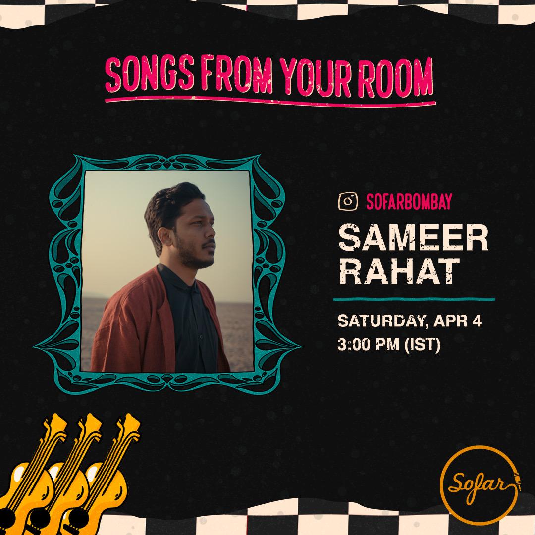 SameerRahat's tweet photo. Bringing ‘Aamad’ to #SofarSounds Bombay .
Join me as l sing some of my songs for you from my home, Instagram Live at 3PM tomorrow!
#sofarsounds #aamad #sameerrahat #SongsFromYourRoom #songsfromaroom #indieartist #indie #gig #music #artistsoninstagram #artist https://t.co/XZIMZFY9b2