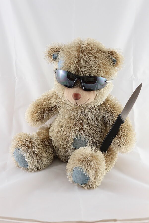 stuffed animal with knife