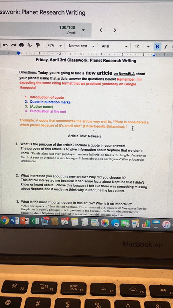 MrJs_STEM_Class's tweet photo. 6th grade STEM and Writing practicing citations using credible sources! 🧠📚 #scaffolding @BostonCathSupt @CSOboston https://t.co/8a5LgSuJdr