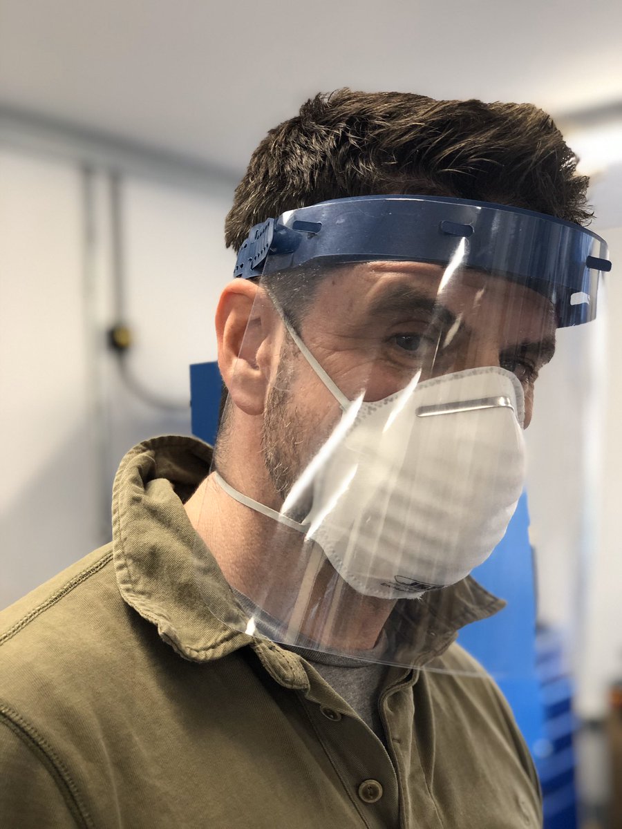 Shrewsbury_DT's tweet photo. ... And we’re off! 1st batch of emergency face shields now laser-cut to support local GP practices. #SupportTheNHS #dandtmadeit @ShrewsSchool @DesTechRyan @DTassoc https://t.co/WJstpbXyaC