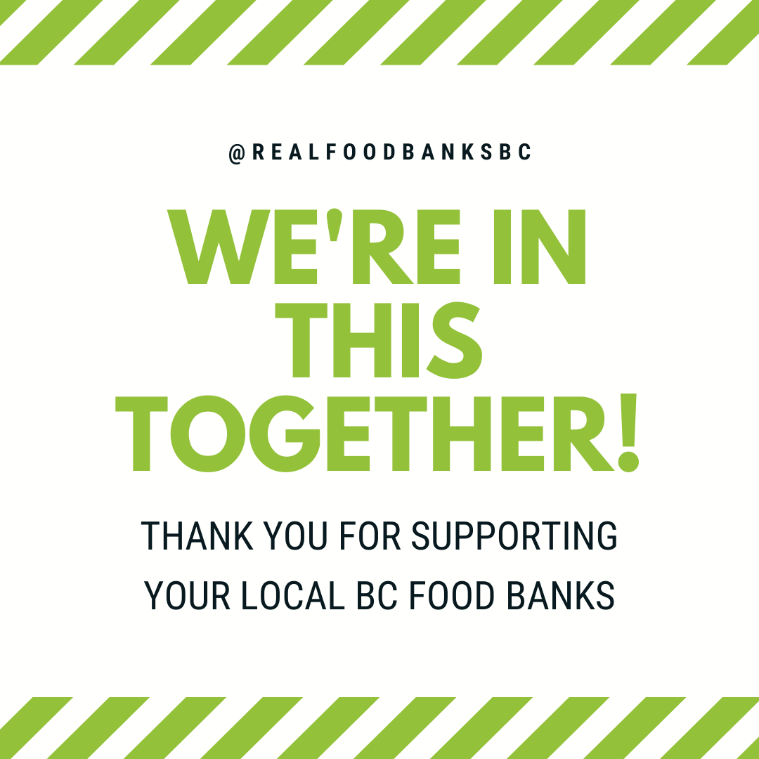We want to take a moment and #ThankYou, our supporters, who have been so generous with your time and money. Now more than ever we need you, as our #BCfoodbanks continue to meet the needs of individuals and families during this time. #COVID19 #hungerfreecommunities #foodbanksBC