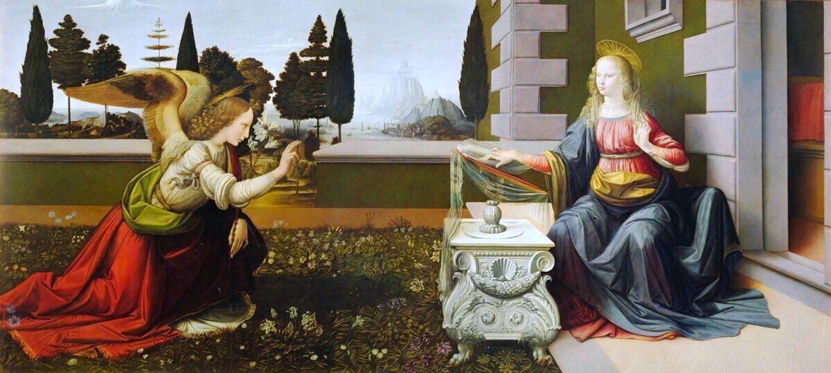 By 1472 he was a master of the Guild of St Luke which allowed him independence. Even so he still worked with Verrocchio. He always preferred to a collegiate approach. Annunciation (1472-5) is an exquisite work where both Madonna & Angel are ideals of beauty.