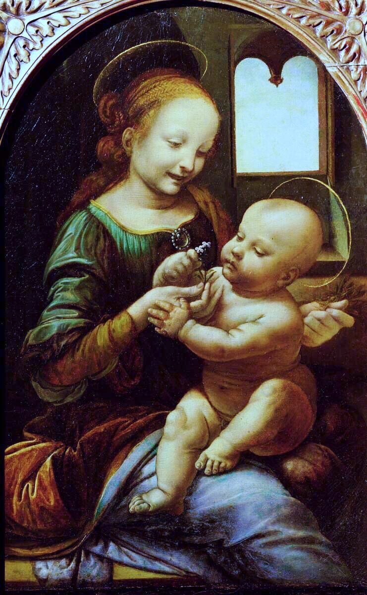 4 years later da Vinci was in serious trouble & charged with sodomy. He appears to have escaped prison thru Medici connections. Leonardo was also a gifted musician. Madonna with Flower (1478), Studies (c1478-80) & Madonna of the Carnation (1478-80)