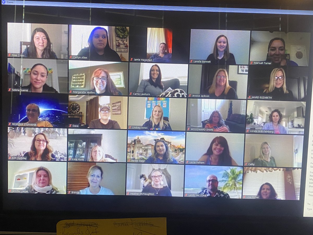 RBGUSD1's tweet photo. Teacher staff meeting today! We know these are tough times but just know, everyone is thinking of you and these people have the HUGEST hearts for your children. ๐๐งก๐ #rbgrocks https://t.co/oL39tjmXfa