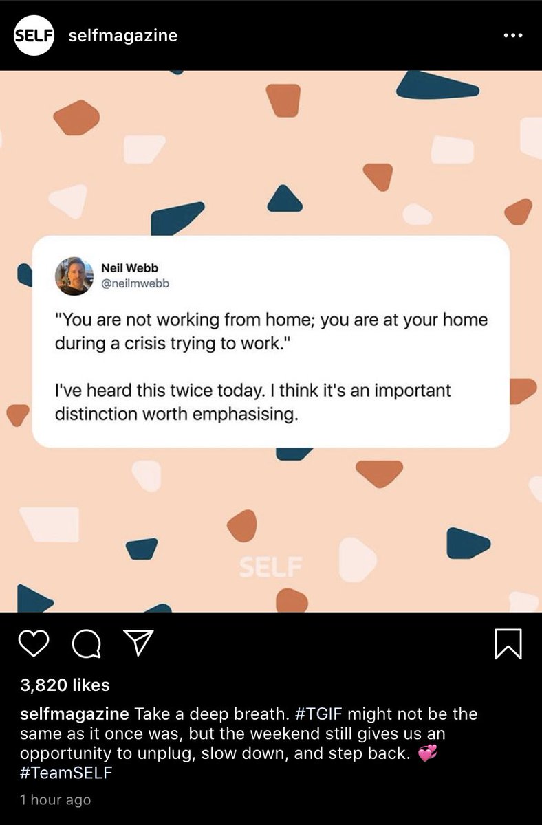 We cannot forget to take care of ourselves as well during this time. This quote reminded me of words we’ve heard from our district leaders in the last weeks: grace and flexibility!