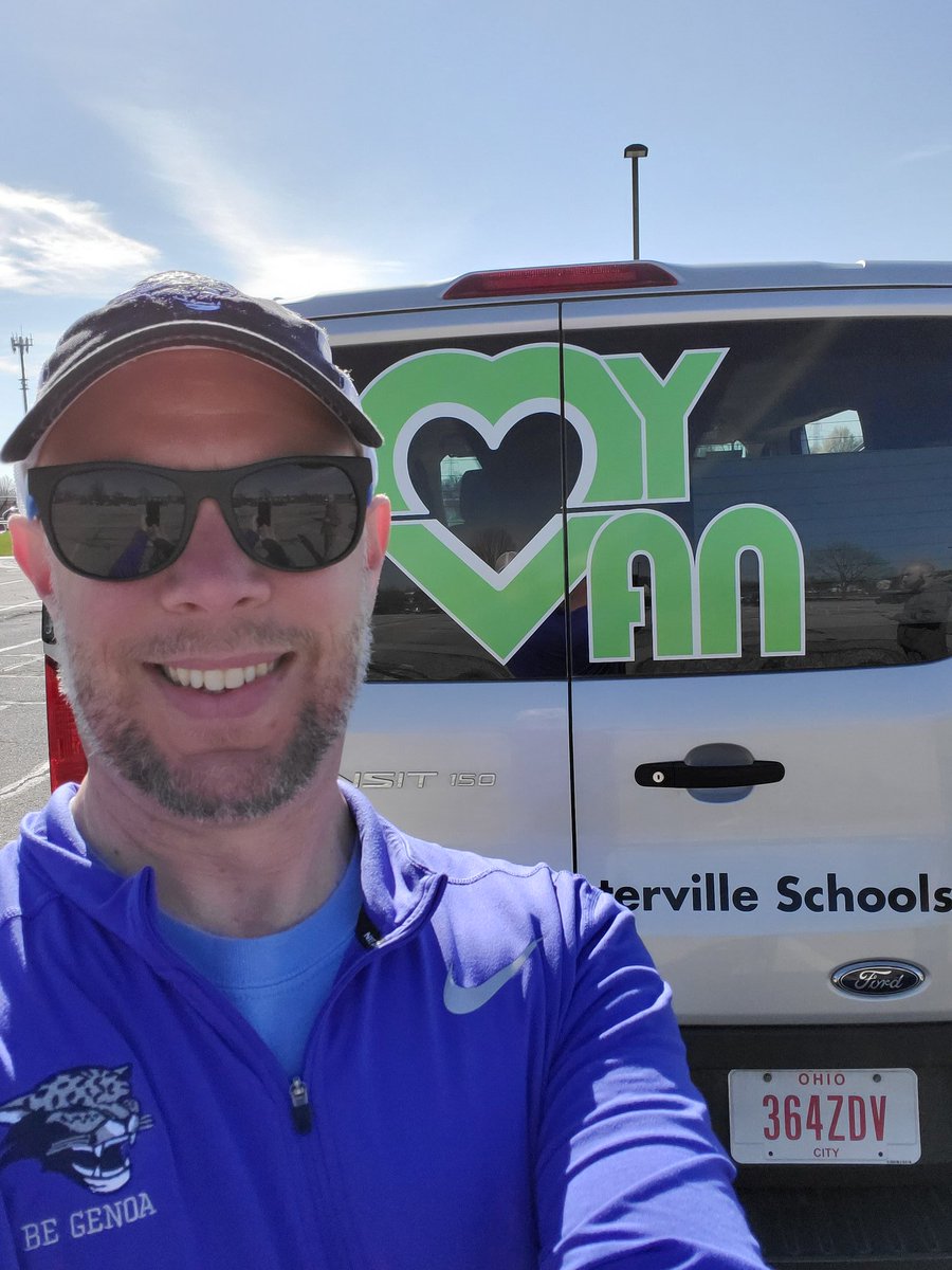 Got to cruise around delivering Chromebooks today. Might have to pick up one of these sweet rides for my daily driver. It was great to see students in person! #BeGenoa