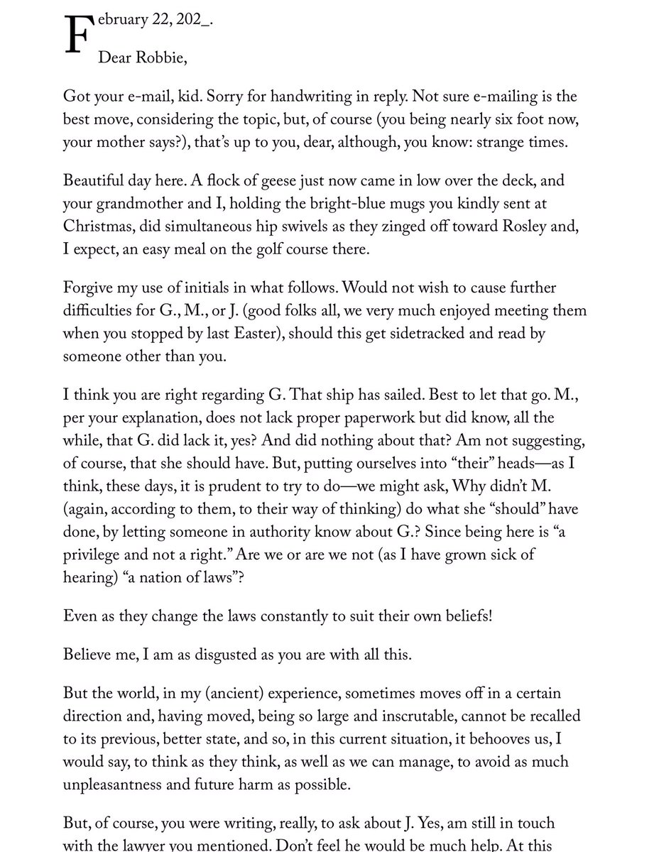 4/3/2020: “Love Letter” by George Saunders, published in this week’s issue of the  @NewYorker. Available online here:  https://www.newyorker.com/magazine/2020/04/06/love-letter