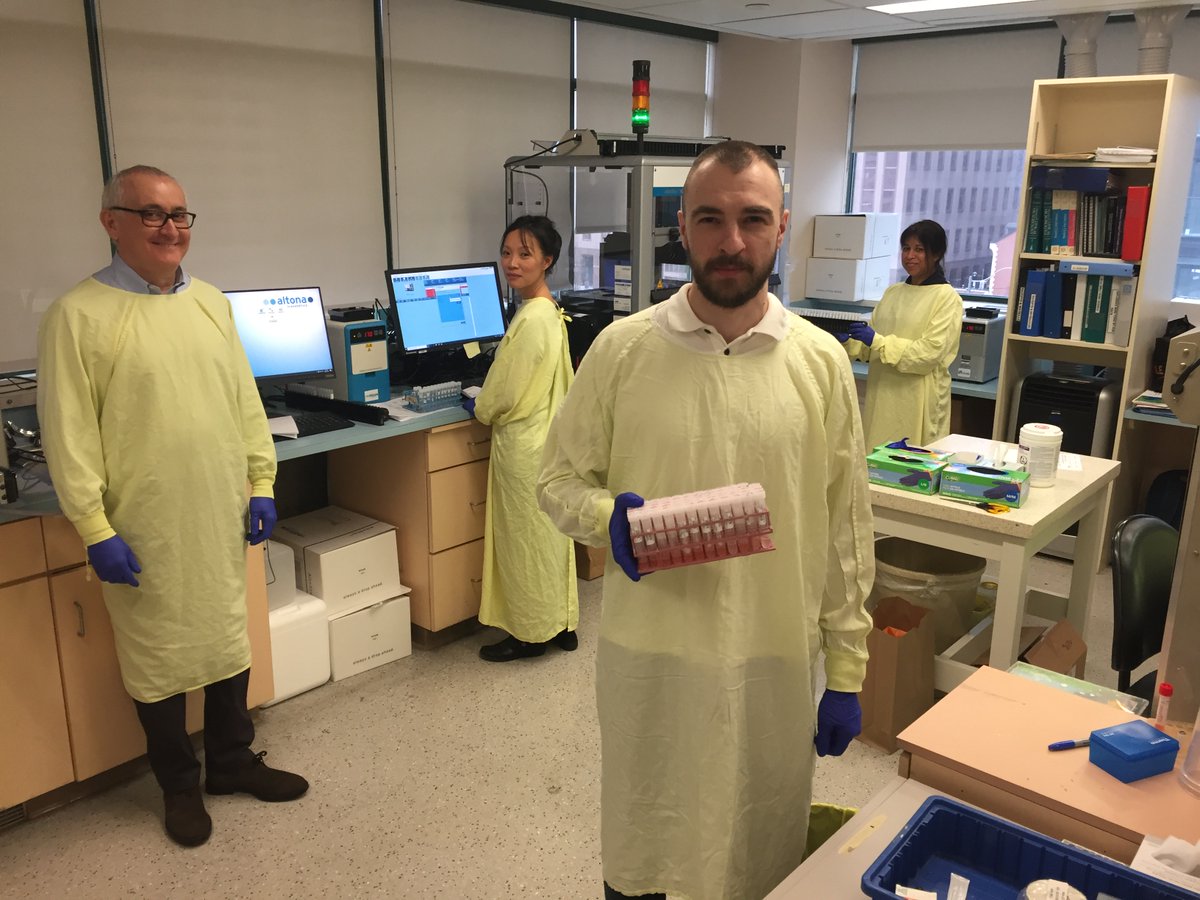 These fine specimens of the #SickKidsCrew in #Microbiology helped ramp up #COVID19 testing at lighting speed so we can process samples. Thank you #HealthcareHeroes for continuing the battle against COVID-19.