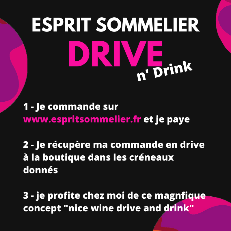 Accès au drive :
espritsommelier.fr/shop