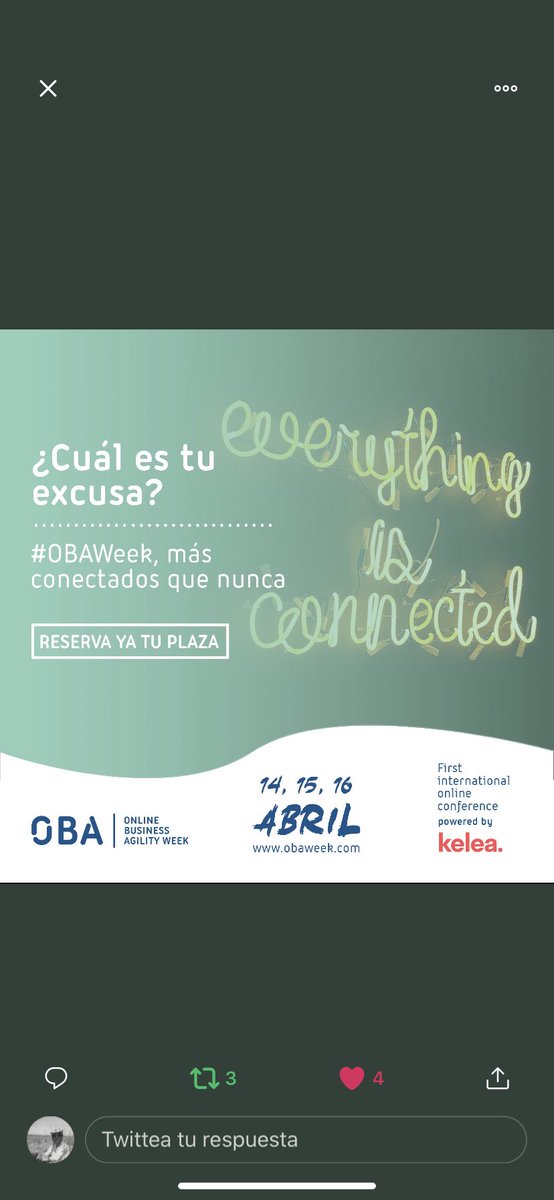Si crees en la necesidad de crecer, de evolucionar y aprender constantemente  <a href="/obaweek/">OBA Week</a> es tu cita para la próxima semana.
.
Un súper eventazo #agile powered by <a href="/kelea/">Josee d'Anjou</a> en el que desde INBOLDLAB tenemos el orgullo de colaborar. #innovation #businessagility #onlineevent