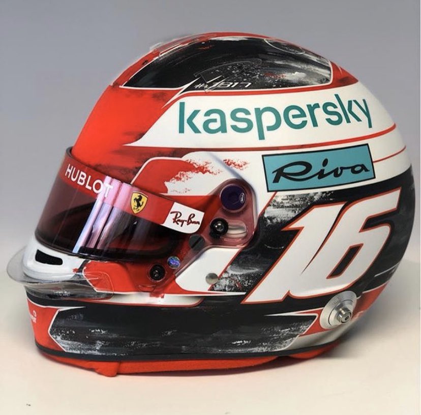 In pictures: Charles Leclerc's first special Ferrari helmet design this ...