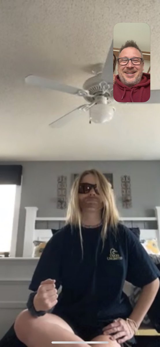 the_GregT's tweet photo. Social distancing may be opening the creative side of the kids. They FaceTimed tonight looking like this while bitching about Carol Baskin.  #definitelymykids #tigerking https://t.co/tBKQ7LYkjK