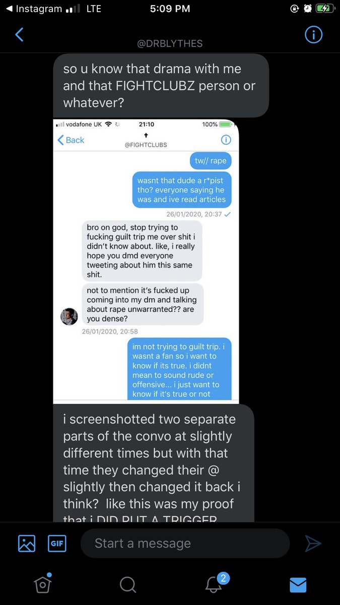 if you are on my private, you know what i’m talking about. but anyway  @DRBLYTHES has a pattern of gaslighting and manipulating people! here are some examples.HERE is him defending himself because he dmed someone about something personal w/o a trigger warning.