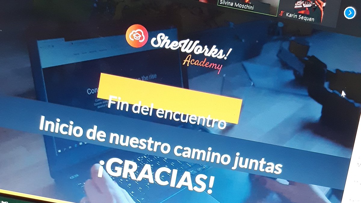 Eutobar's tweet photo. Terminando la primera videoconferencia de #SheWorksAcademy. Un gusto conocer a todo el equipo organizador y compañeras del curso. @SheWorksCloud @Miss_Internet https://t.co/fQh5FEBYCL