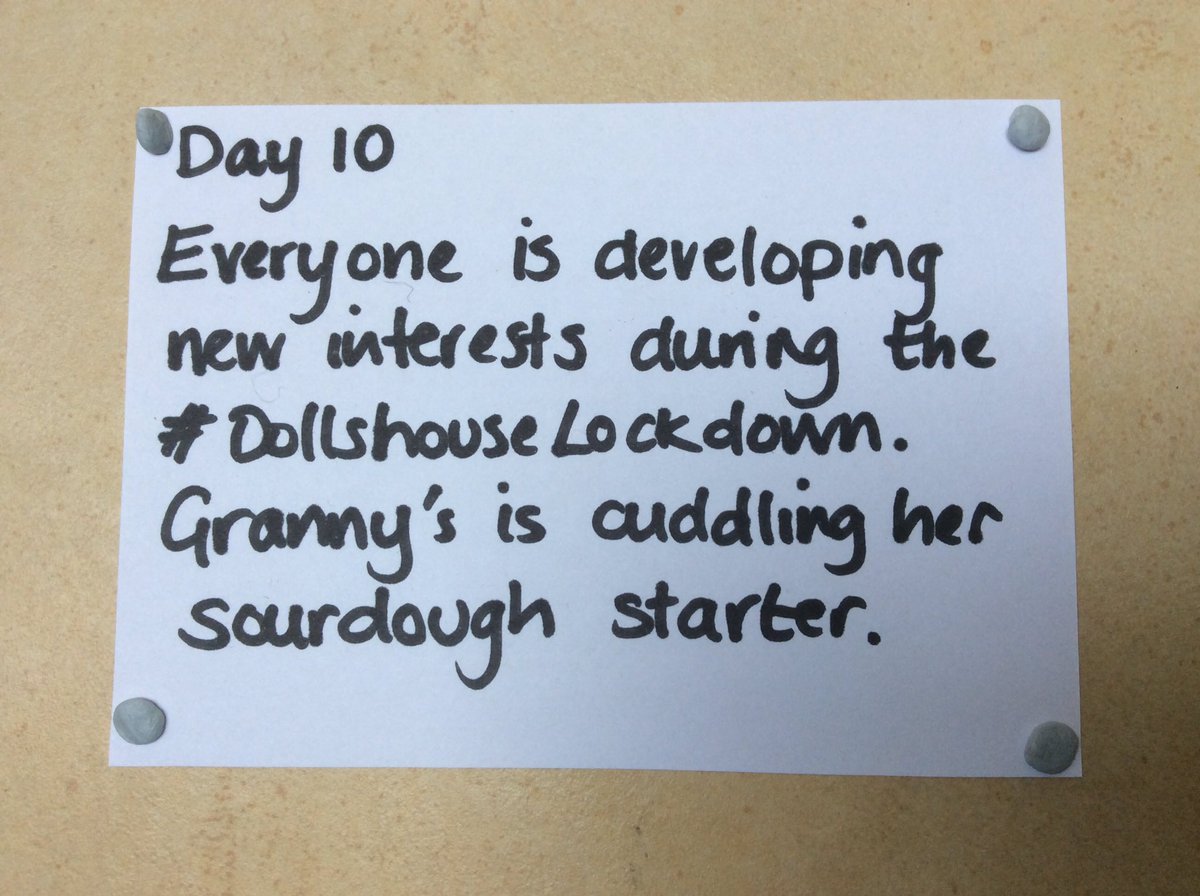 Day 10. Even in lockdown, the dolls make sure to keep up with the latest crazes.  #DollshouseLockdown  #nzlockdown  #sourdoughstarter