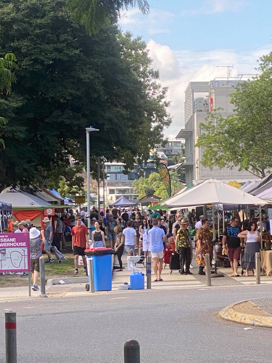 couriermail's tweet photo. Brisbane residents have been caught out blatantly ignoring social distancing rules at one of the city’s most famous markets this morning https://t.co/jweHzIcGfo https://t.co/SrBfw9jqh9
