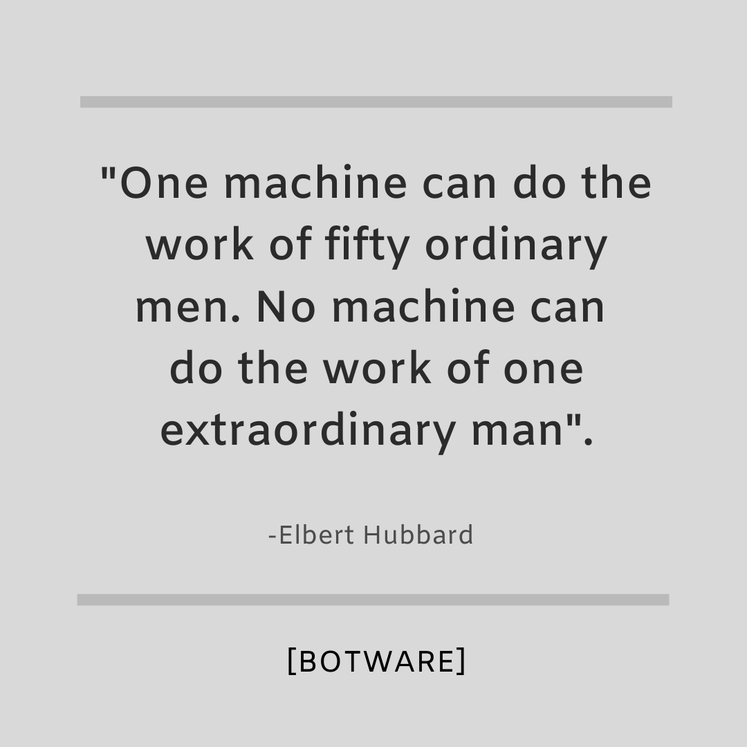 botware_ai's tweet photo. Man vs. Machine

#botware #ai #ipa #rpa #bots #corporate #artificialintelligence #automation #business #businessintelligence #startup #growth #statistics https://t.co/yakosuwZeH