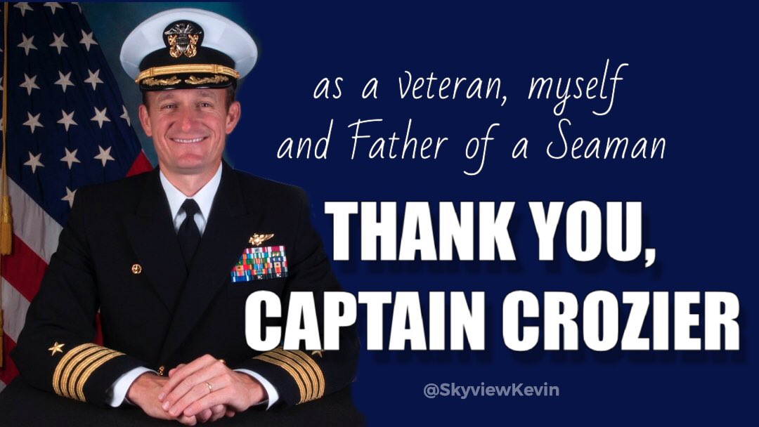 <a href="/JoeBiden/">Joe Biden</a> THANK YOU, #CaptainCrozier ....  for being a #LEADER!!!!!   ~ K. Lang