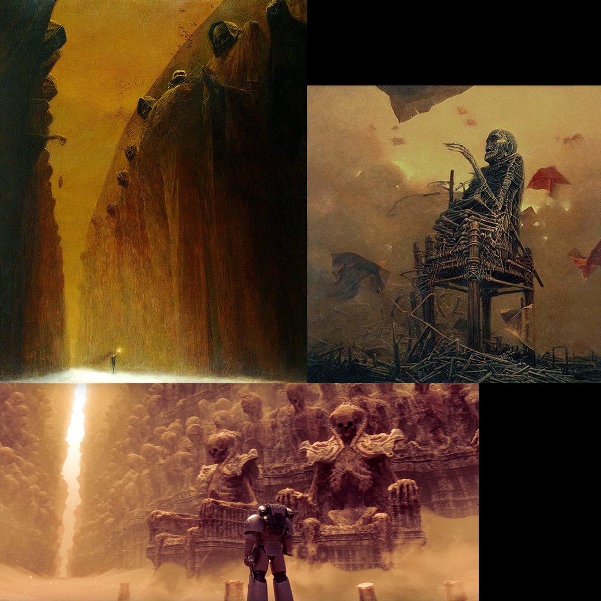 PlayCeboVision's tweet photo. @Astartes40k So immediately upon seeing that end shot of the latest episode, I thought of Beksinski. By any chance, did you use him as inspiration? Because he's one of my favorites, and a perfect person to take inspiration from. https://t.co/n2s6AYtr7s