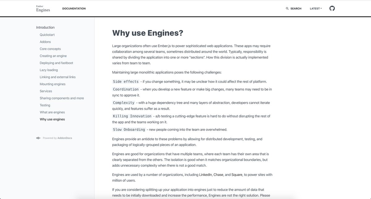 MVillander's tweet image. After over some years, we rewrote the docs for Ember Engines Guides to improve the user experience to the community!

thanks a lot for all support @dgeb unblocking us. And @gabriel_csapo for pushing it. 🏆

ember-engines.com

#emberjs #javscript