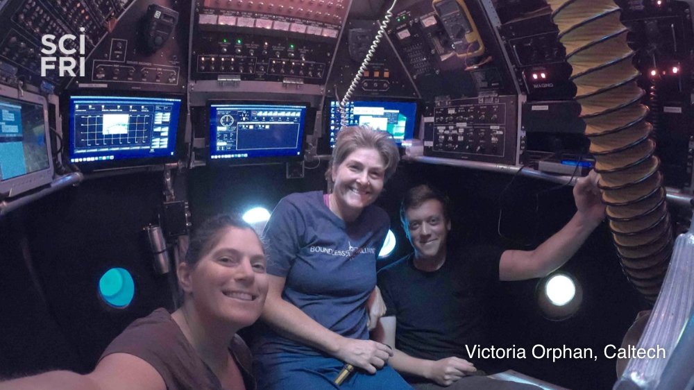 <a href="/Symbioxys/">Shana Goffredi</a> Ok, so what does it take to get a ride inside what looks like the inside of the Millennium Falcon to go see some deep-sea worms? #SciFriLive