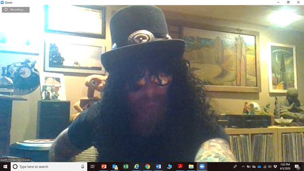 KTB_PhD's tweet photo. Did I conduct today’s Zoom class session/office hours as @Slash?! #OfCourseIDid
Did it make my students smile? #OfCourseItDid
#IMissMyStudents
#LabCoat #WeDuAnP💜💛 https://t.co/drkDYuJRwI