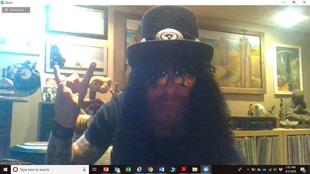 KTB_PhD's tweet photo. Did I conduct today’s Zoom class session/office hours as @Slash?! #OfCourseIDid
Did it make my students smile? #OfCourseItDid
#IMissMyStudents
#LabCoat #WeDuAnP💜💛 https://t.co/drkDYuJRwI