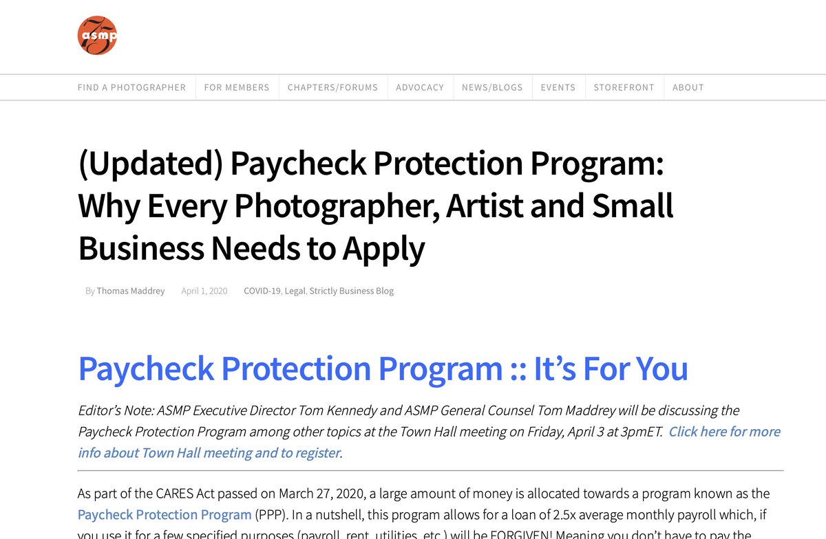 huthphoto's tweet photo. Overview by @asmp on how to file for the @SBAgov PPP Grant, etc, etc.
Doing awesome ASMP & @TomMaddrey !!
https://t.co/JGGK5DzoBd
#COVID2019 #SmallBizRelief #SmallBusiness #Photographer #ASMPnc #NCphotographer @SBA_NC https://t.co/d5g1zQOg9S