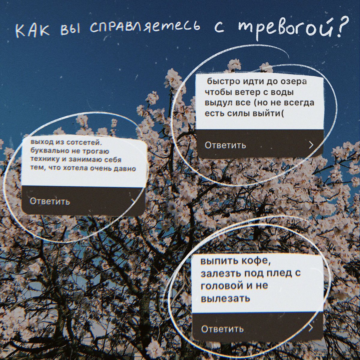 grete_horde's tweet photo. В своём рабочем аккаунте в инстаграме попросила подписчиков написать мне, как они справляются с тревогой. Вот некоторые ответы, которые я наложила на свои фотографии. https://t.co/NFeQxyeiTf