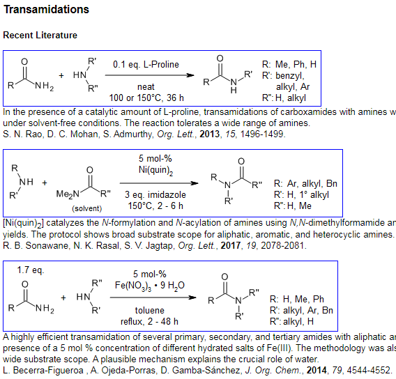 Organic Chemistry Portal As We Have Collected Tons Of Amide Formations We Have Just Splitted The Information Into New Categories 1 Transamidations T Co Clugqj16cv T Co S9wsrfagyh