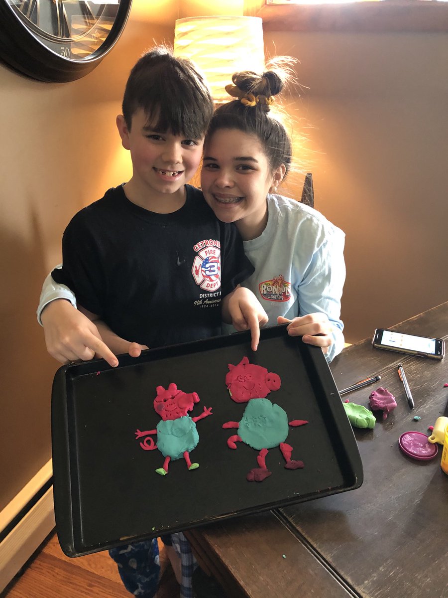 stalsitz5's tweet photo. #Cethedgehogs Jaxson (Seip) challenged his sister Emma (PHS) to a play doh challenge of who could make Peppa Pig the best! https://t.co/LEsFTZS4Ax