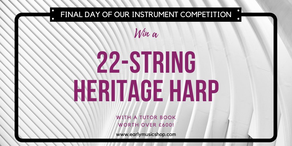 earlymusicshop's tweet photo. The final instalment of our instrument #competitions! Today's prize: 22-string Heritage harp with tutor book worth over £600! Retweet this to enter &amp; include the answer to: What do the levers do on lever harps? #earlymusic #harp #win T&amp;Cs at https://t.co/B37UVKQoV2 https://t.co/9P2eQyZRc8