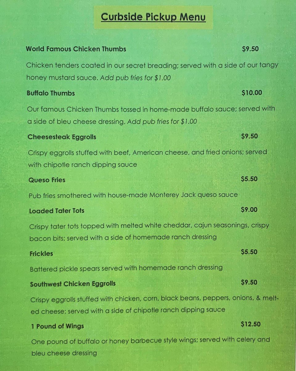 IrishPubPhilly's tweet photo. Bring the Irish Pub to your living room this weekend! Curbside pickup until 8 tonight. Check out our food and beer menu. Call 215-568-5603 to place an order🍀 https://t.co/PEsaEpDZPj