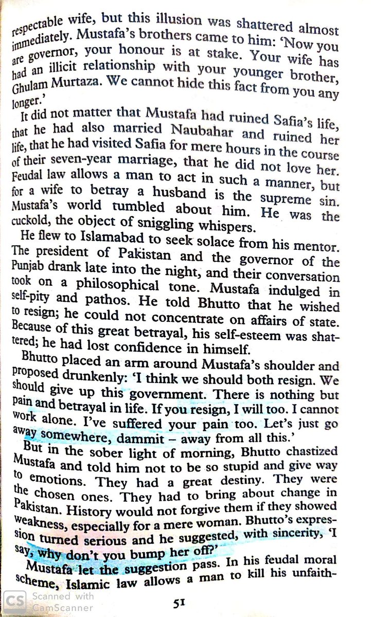 When Mustafa Khar came to know about his 4th wife's extra-marital affair, he went to ZAB to seek advice.ZAB advised him to kill his wife in cold blood.