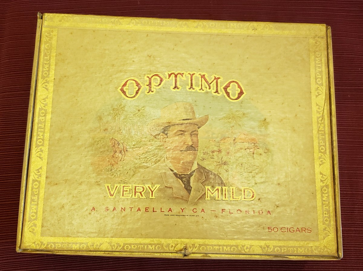 atticesoterica's tweet photo. Vintage Optimo Palmas A. Santaella & Co. Makers Cardboard Cigar Box, Collectible Tobacciana, Vintage Cigar Advertising, Vintage Storage Box https://t.co/PryCnJLXgX #Vintage #AtticEsoterica #Etsy #Collectibles #Antiques #CollectibleBox https://t.co/7s7ruOxDes