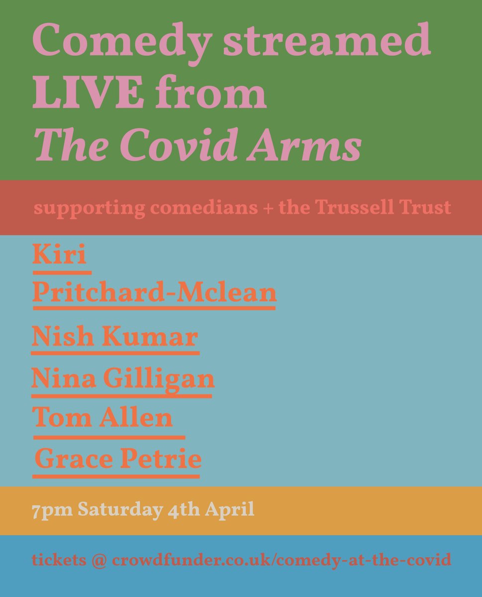 LiveNationUK's tweet photo. Head (virtually) to the Covid Arms and enjoy a fantastic night of comedy and music hosted by @kiripritchardmc, with some of the best names on the circuit π Tune in tomorrow at 7pm β https://t.co/ZItR0Nqgo4 #LaughNation https://t.co/gW8xXPqS5l