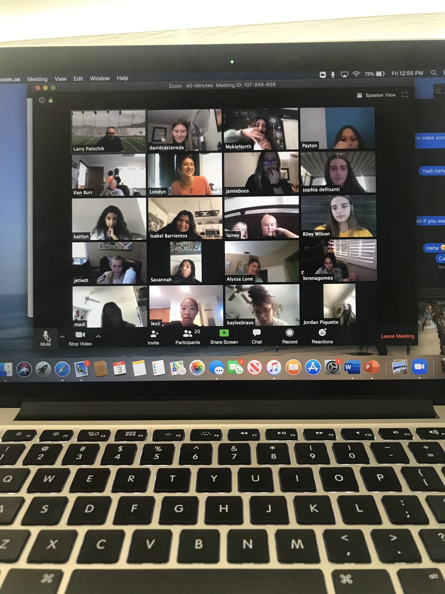 sharks_girlslax's tweet photo. Connecting with the team on @zoom_us with our amazing head coach who is live via green screen 🟩infront of our home turf 🦈!! #shsallin @SantiagoSharks @SharkAthletics 🥍🥍🥍 https://t.co/uKwUqGRjqn