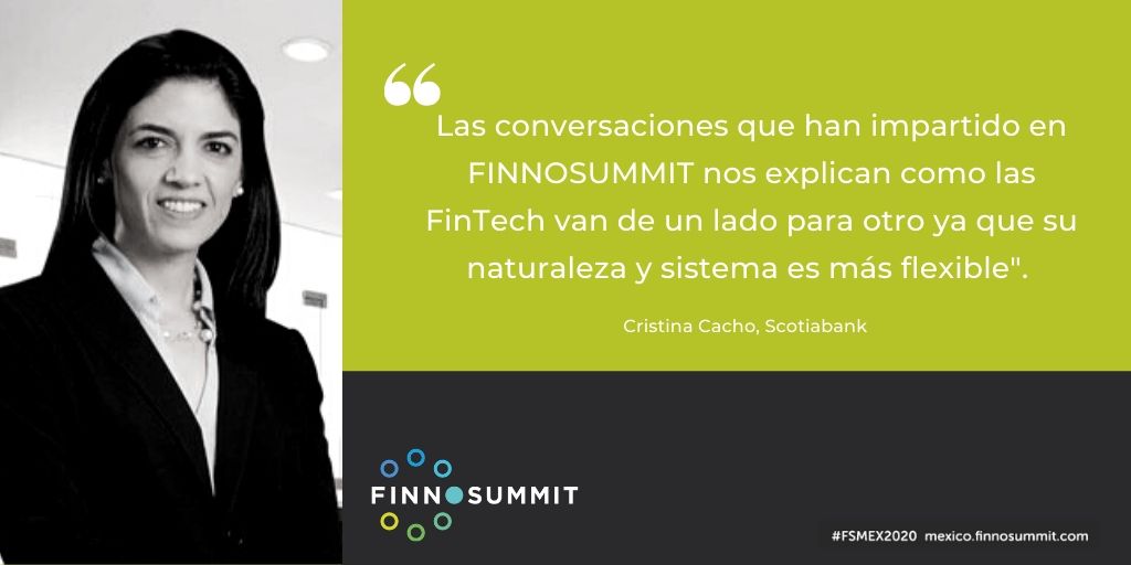 Finnovista's tweet photo. 🤳"Las conversaciones que han impartido en @FINNOSUMMIT nos explican cómo las #Fintech van de un lado para otro ya que su naturaleza y sistema es más flexible". Cristina Cacho, @ScotiabankMX
👉Más información acerca de #FSMEX https://t.co/8opaKB3OMM https://t.co/INcqpKXm4w