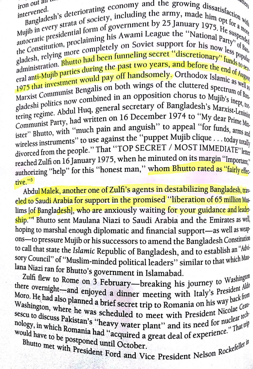 After Bangladesh got independence from Pakistan, Bhutto used secret discretionary funds to destabilize Bangladesh govt, one of the aim was to strengthen Islamists to make Bangladesh the "Islamic Republic of Bangladesh".