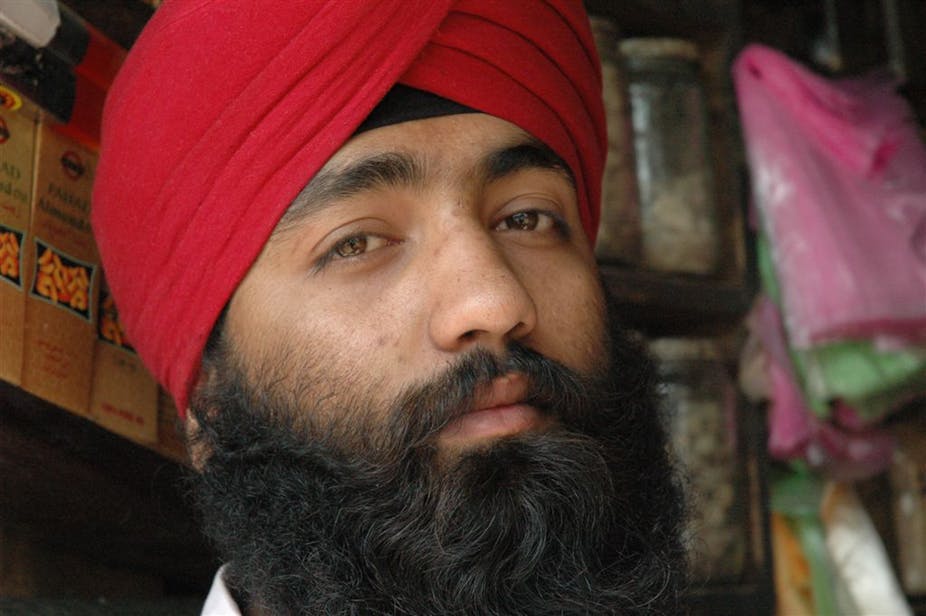 An Afghan Sikh wearing a "dastar" turban. Dastar literally means in Persian 'dast-e-yaar' or the hand of God, is an item of headwear associated with Sikhism and plays a key role in Sikh´s cultural identity.