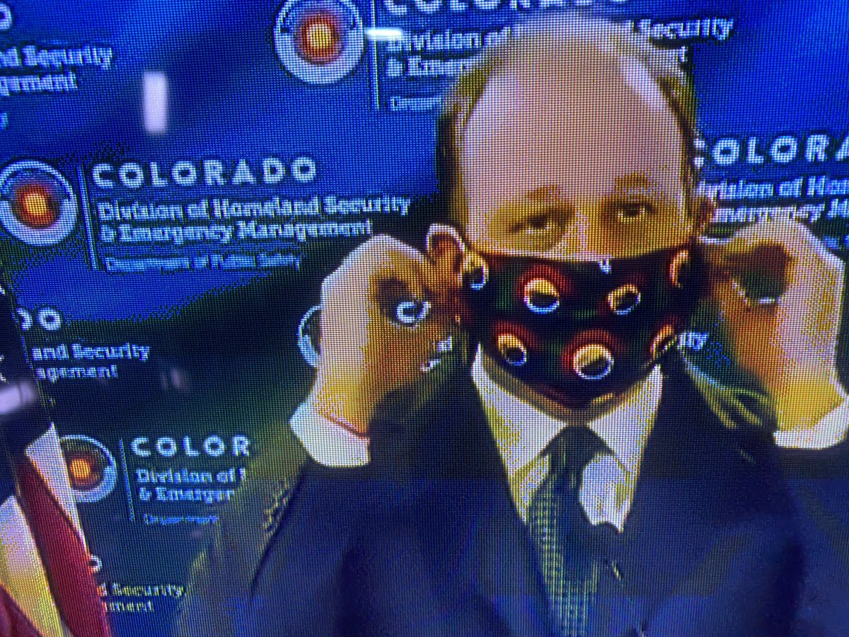 NEW:  @GovofCO Polis asks Coloradans to leave N95 masks for health care workers but requests that EVERYONE wear cloth masks outside the house. “Be creative about it,” Polis said. “Old tshirts are perfect for this.”  #9News  #COVID19Colorado