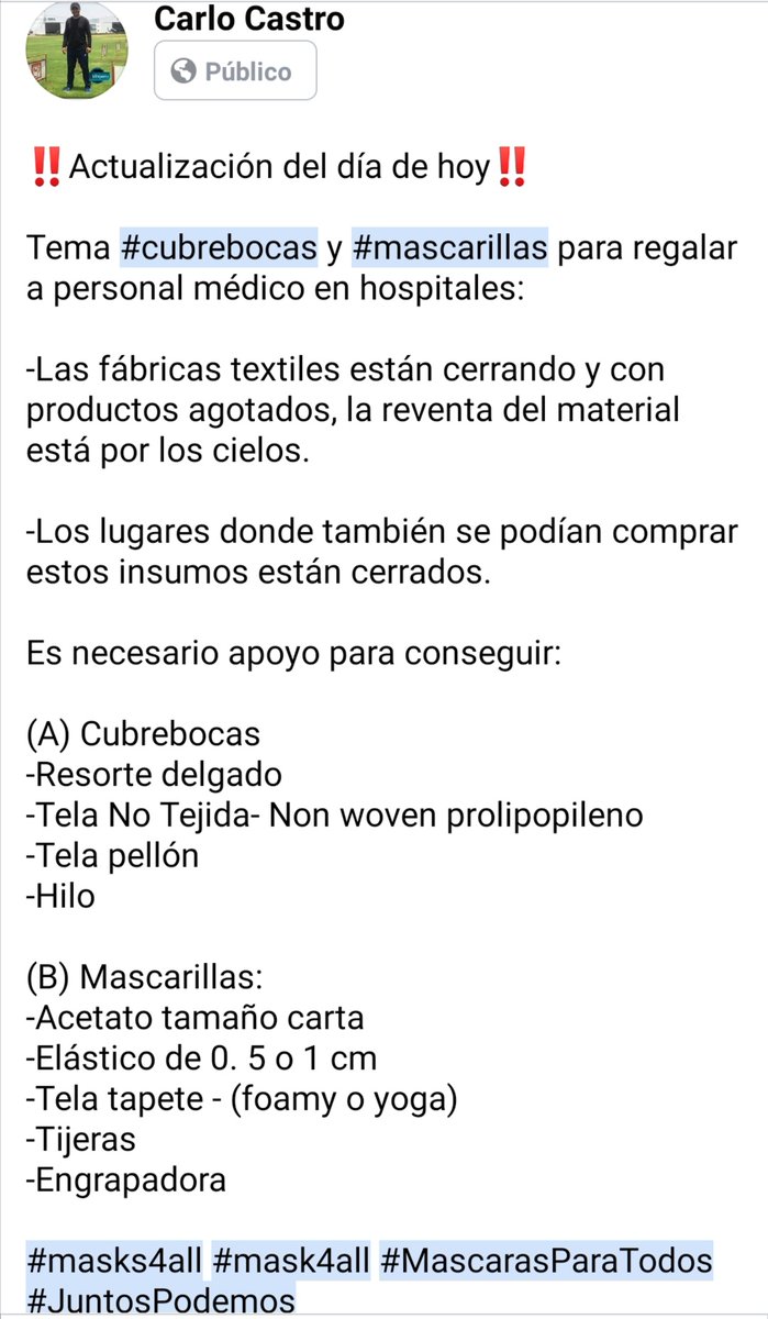 ‼️Actualización‼️
#masks4all #mask4all #MascarasParaTodos #JuntosPodemos