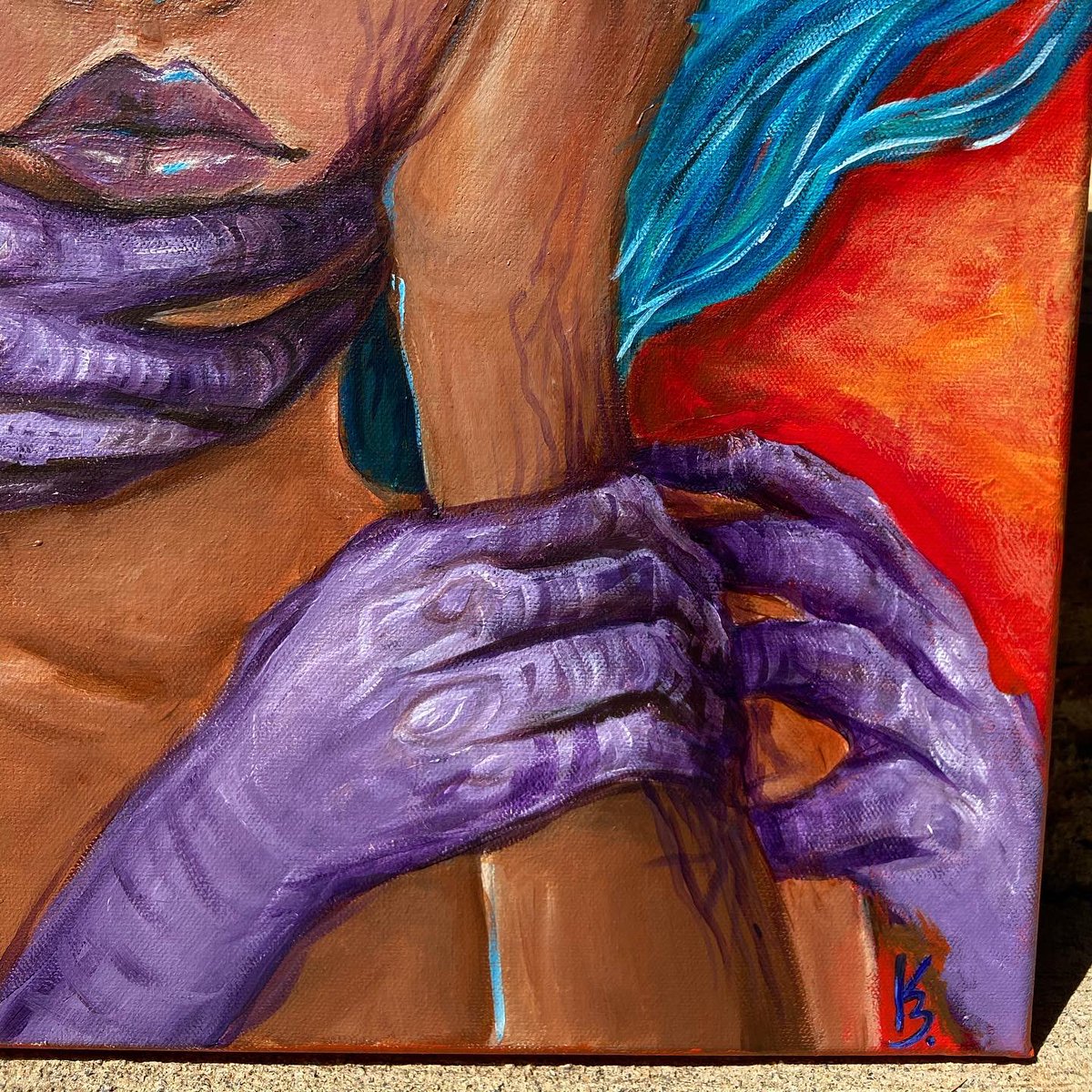 kblvde's tweet photo. I’ve been trying think about a deep caption about what this means to me and why I painted it, but I think it’s able to speak for itself. This is really personal and I hope someone can relate to it and create their own interpretation 🥺🖤
“Disquieted”, Acrylic on 20x20 canvas https://t.co/gfeXY71c1o