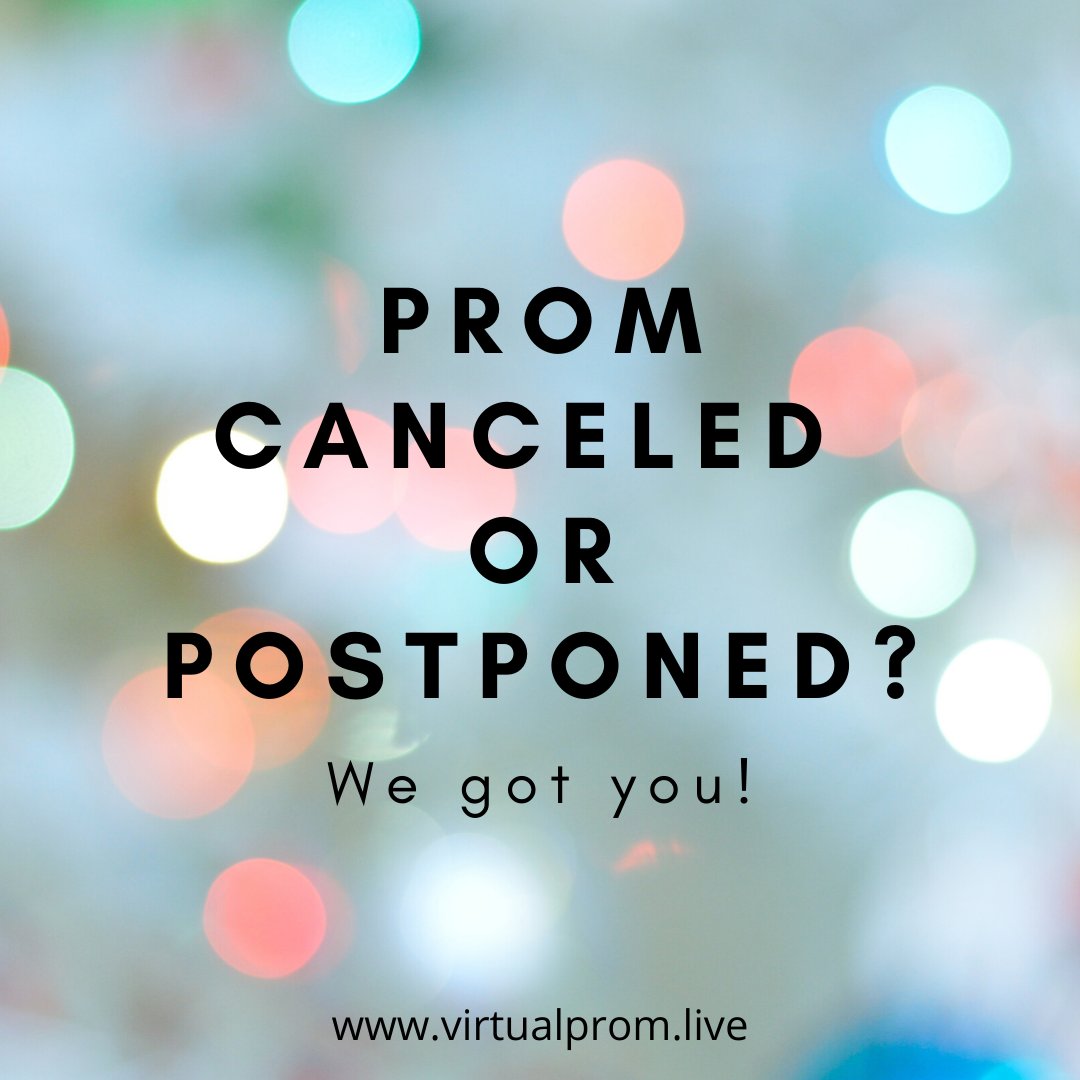 virtualpromlive's tweet photo. Prom canceled?! WE GOT YOU! Register for your virtual prom today #virtualprom #virtualpromlive #saveprom #saveprom2020 #prom2020 https://t.co/9KqAGWKVON