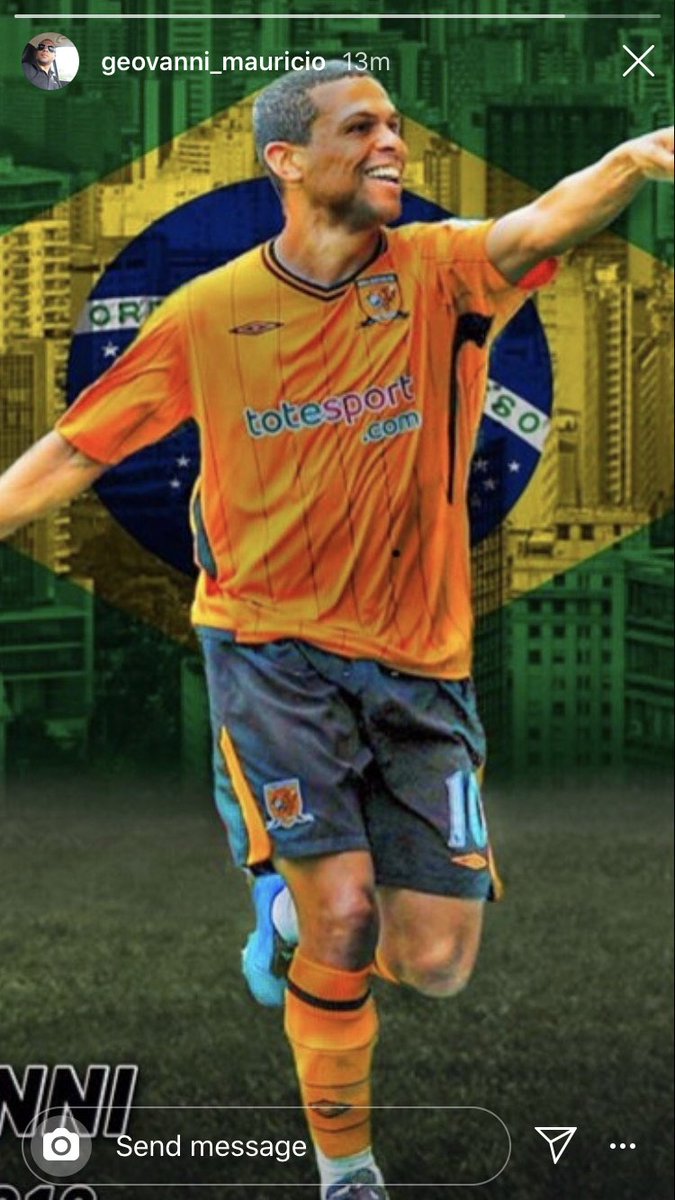 Geovanni posting this on his Instagram, City’s number 10. 
🇧🇷🖤🧡 #HCAFC