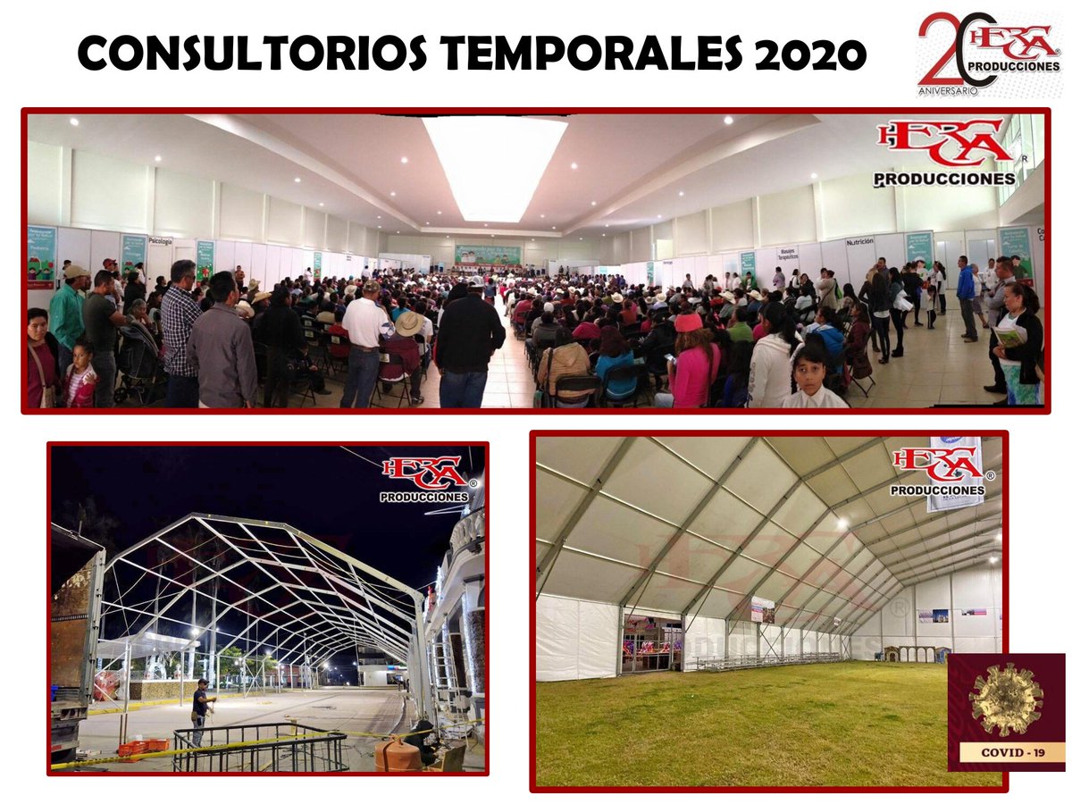HercaProduccion's tweet photo. Los #consultoriostemporales son espacios donde se puede diagnosticar o dar consulta a pacientes en diferentes regiones y municipios lejanos, donde existen actualmente servicios de salud, con el apoyo del sector salud para mandar mobiliario y personal calificado. https://t.co/TJjUwT2Txr