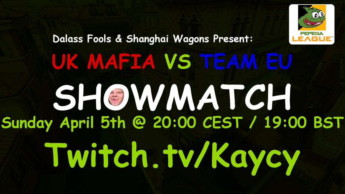 Announcing a UK vs EU showmatch featuring some of our players, will be livestreamed this Sunday Evening at Twitch.tv/Kaycy