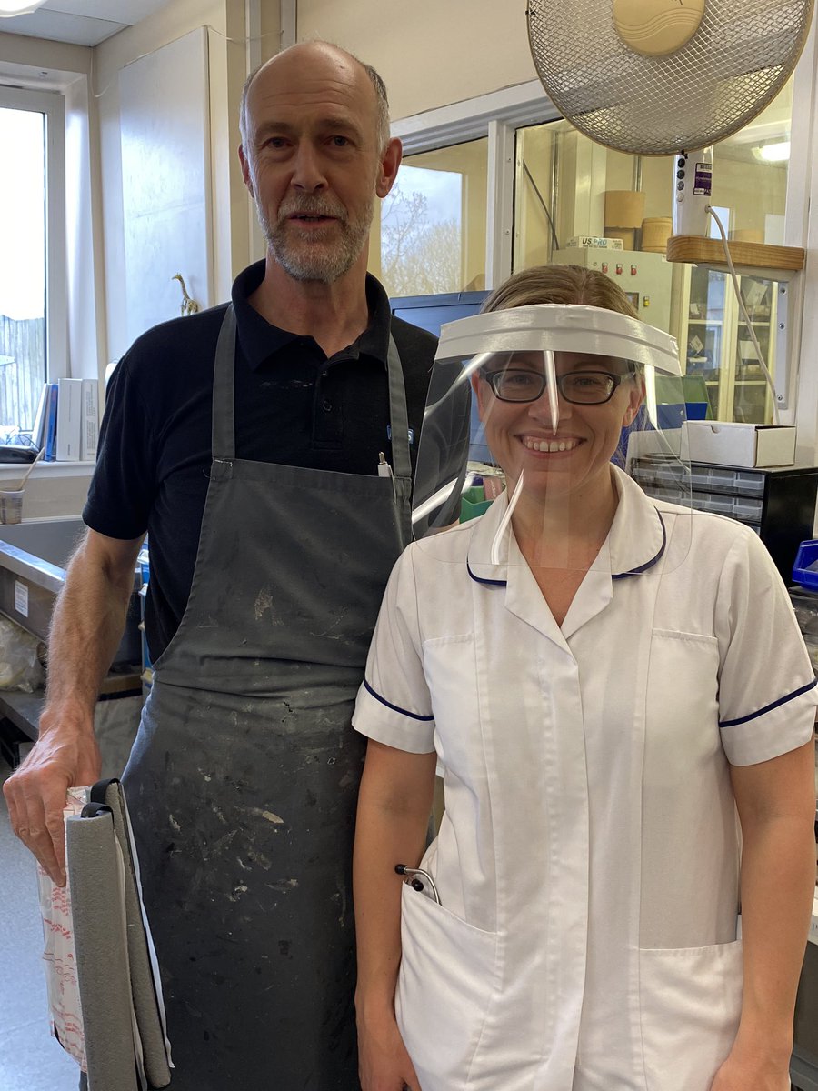 Kathlhughes's tweet photo. Our amazing disablement services colleagues making visors in their workshops today.  supplied over 59 visors to our teams today.  Watch out for more details next week #teamncic https://t.co/ag7O8WM4cb