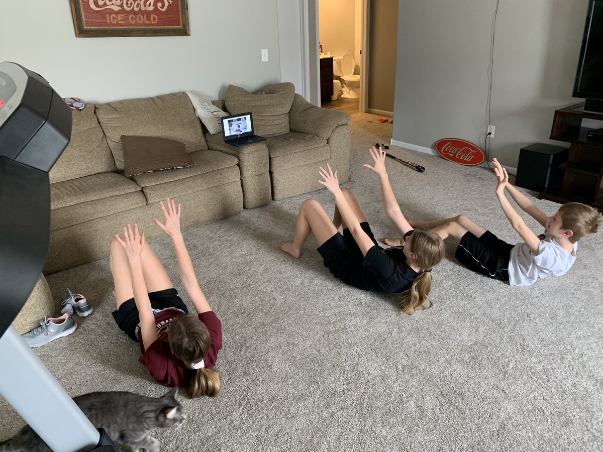 P.E. Class. The at home version. Thanks to <a href="/MrsFisherNHS/">Michelle Fisher</a> and <a href="/CoachJWeidner/">Jeremy Weidner</a> for the live workout. #npspanthers